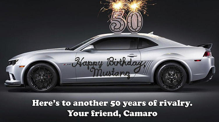 Chevrolet Camaro официально расписался в уважении к Ford Mustang Chevrolet Camaro официально расписался в уважении к Ford Mustang