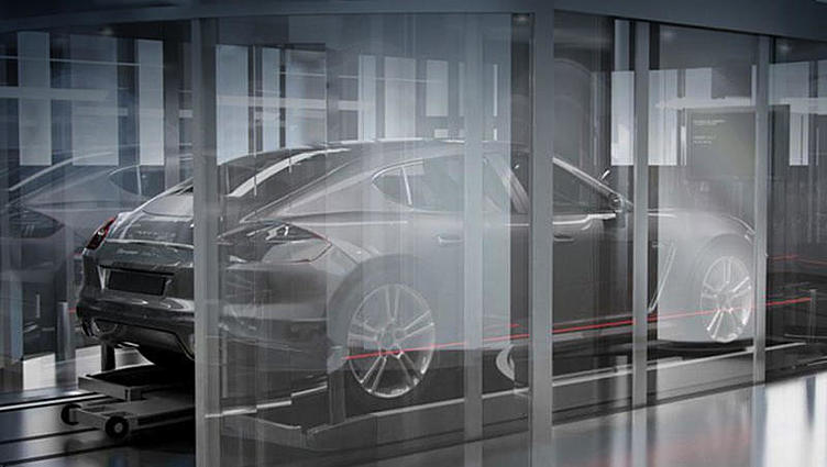 Хэтчбек Porsche Pajun случайно засветился на рекламном снимке Хэтчбек Porsche Pajun случайно засветился на рекламном снимке