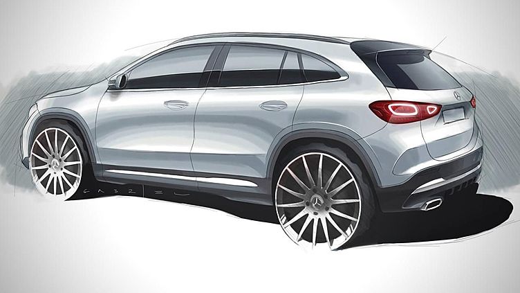 Mercedes опубликовал скетч внешности нового поколения GLA Mercedes опубликовал скетч внешности нового поколения GLA