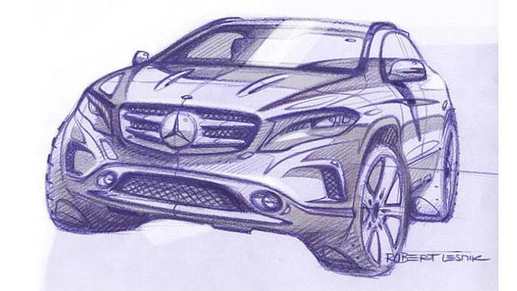 Mercedes-Benz показал скетчи серийного кроссовера GLA