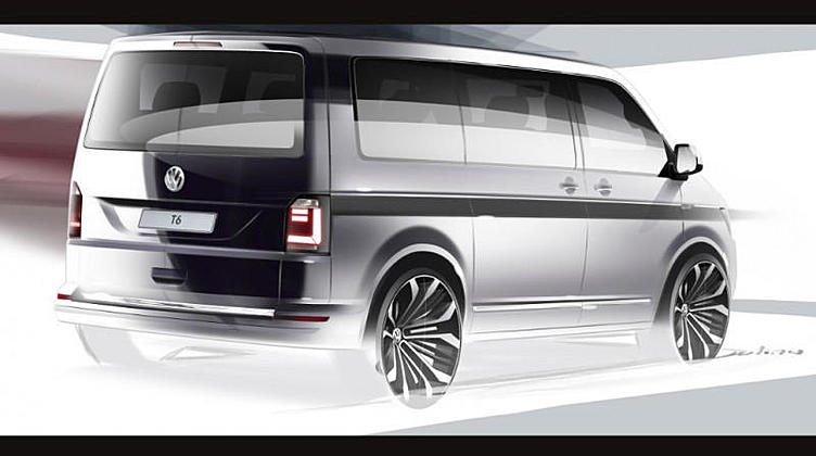 Volkswagen показал первый эскиз нового фургона Transporter Volkswagen показал первый эскиз нового фургона Transporter
