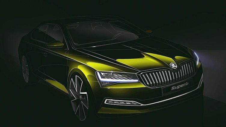 Первое изображение обновленного Skoda Superb