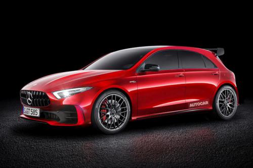 Предполагаемый внешний вид нового Mercedes-AMG A45 с элементами дизайна концепта Concept A Sedan. Иллюстрация Autocar