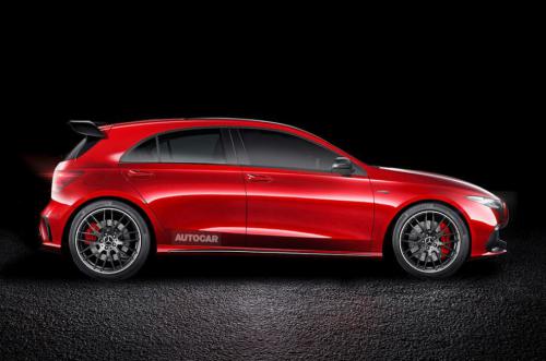 Предполагаемый внешний вид нового Mercedes-AMG A45 с элементами дизайна концепта Concept A Sedan. Иллюстрация Autocar