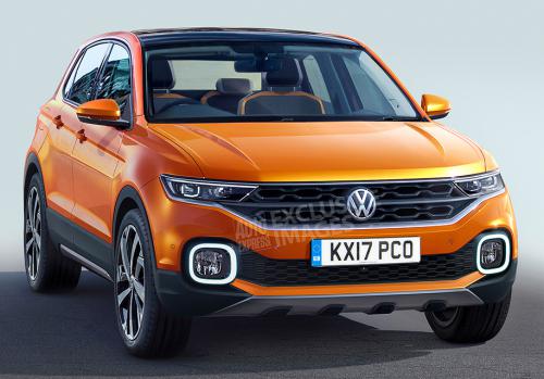 Предполагаемый внешний вид Volkswagen T-Cross. Иллюстрация autoexpress.co.uk